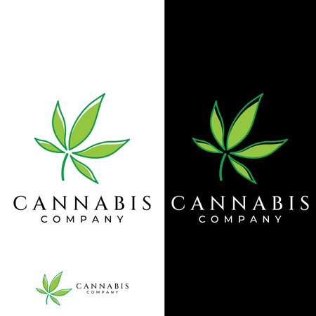 Marijuana or cannabis  leaf logo or template design.のイラスト素材