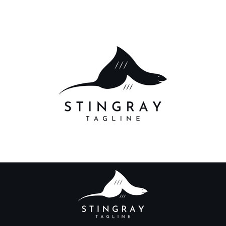 Marine animal stingray or batoidea logo design.のイラスト素材