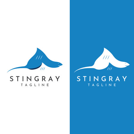 Marine animal stingray or batoidea logo design.のイラスト素材