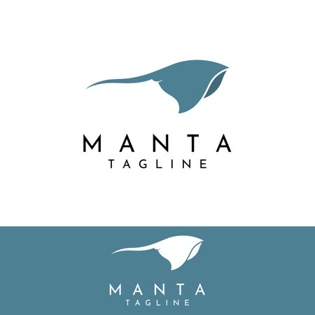 Marine animal stingray or batoidea logo design.のイラスト素材