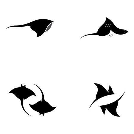 Marine animal stingray or batoidea logo design.のイラスト素材