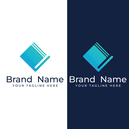 Educational digital book and online knowledge learning book logo and symbol vector icon.のイラスト素材