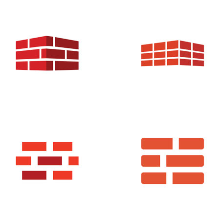 Brick company logo for building construction and wall repair.のイラスト素材