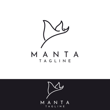 Marine animal stingray or batoidea logo design.のイラスト素材