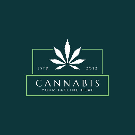 Marijuana or cannabis  leaf logo or template design.のイラスト素材