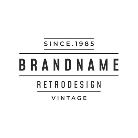 Retro hipster typography element for clothes shop, cafe, beer shop, restaurant, business, label, poster, vintage brand.のイラスト素材