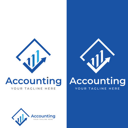 Financial accounting logo, with check mark for financial accounting stock chart analysis. With modern vector illustration concept.のイラスト素材
