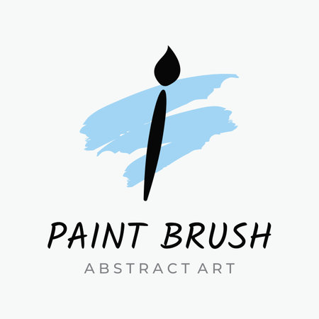 Abstract logo creative design of paintbrush and house paint.With brush sign and modern brush strokes in colorful colors.Logo for business,paint company and paint shop.のイラスト素材