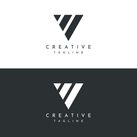 Initial letter V logo with artistic monogram. Modern, luxurious and elegant logo. Isolated background.のイラスト素材
