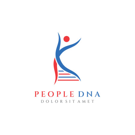 DNA element logo. Bio tech, DNA people, bio DNA, spiral DNA. Logo can be for science, pharmacy and medical.のイラスト素材