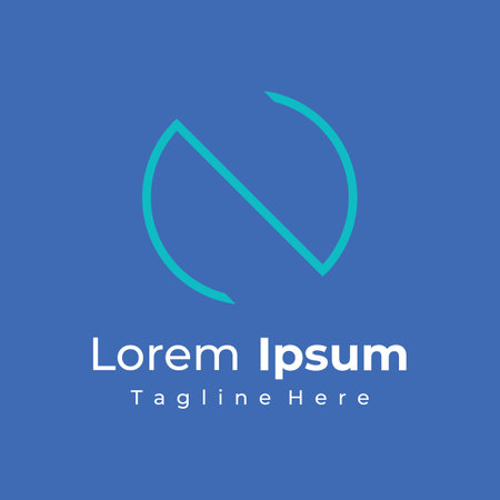Abstract logo initial letter N geometric elements. Elegant, minimalist, creative and modern logo template. Identity sign, brand and business card.のイラスト素材