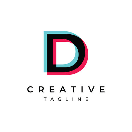 The geometry of the initial logo letter D. Logo design with a minimalist and elegant style. Logo for companies and initials.のイラスト素材