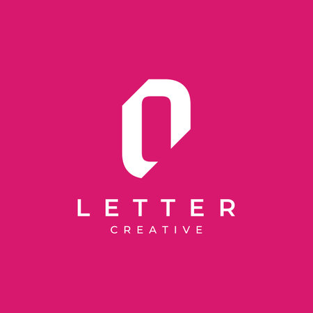 Abstract logo elements Initial letter O.Symbol of minimalist and modern concept geometric style.Future Logo type.のイラスト素材