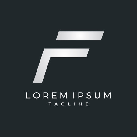 Abstract logo element initial letter F geometric shape. Minimalist and modern F Logo design. Logo can be used for branding and business cards.のイラスト素材