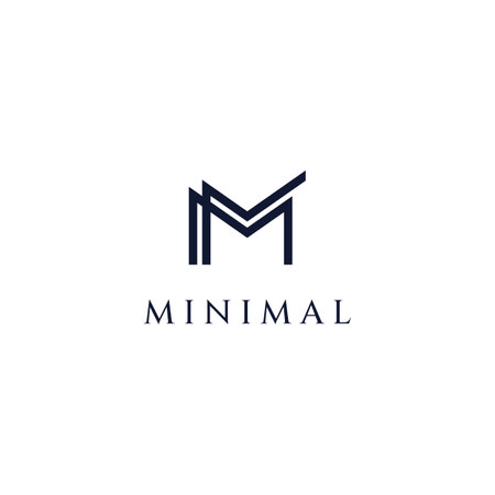 Abstract initial logo minimalist letter M element.Symbol of modern, elegant, unique and luxurious geometry.Design for corporate business identity.のイラスト素材
