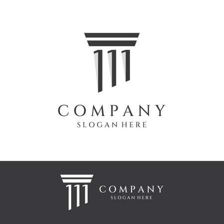 Museum, museum column, line museum, museum pillar logo. A museum with a minimalist and modern concept.のイラスト素材