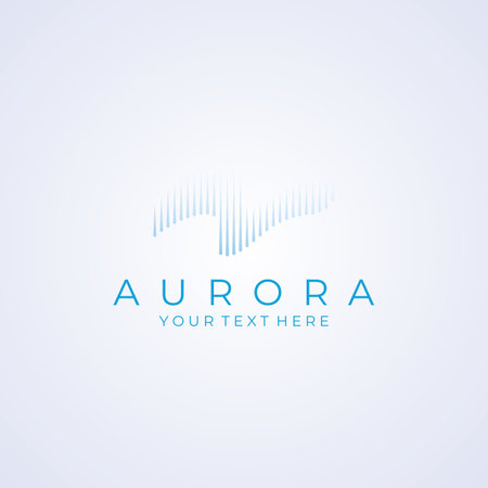 The light wave logo  inspired by the light of the aurora.のイラスト素材