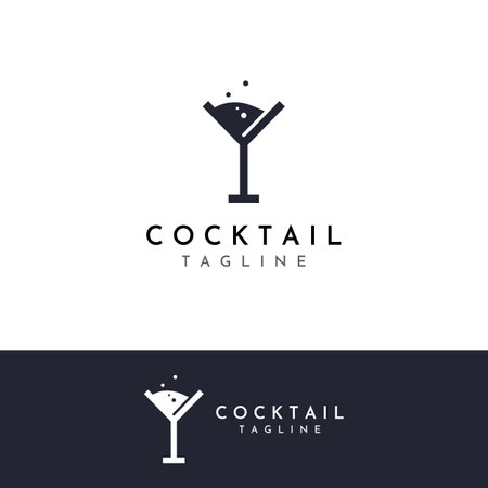 Alcohol cocktail logos, nightclub drinks.Logos for nightclubs, bars and more.のイラスト素材