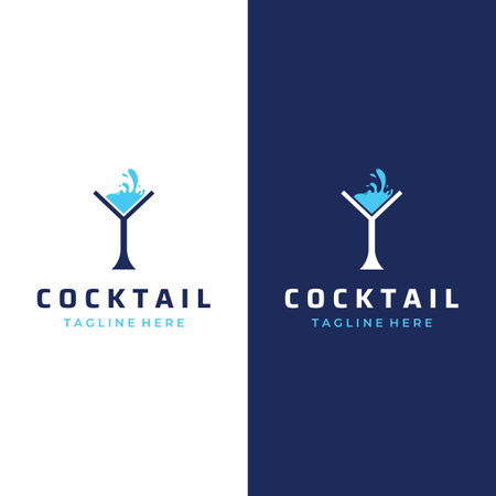 Alcohol cocktail logos, nightclub drinks.Logos for nightclubs, bars and more.のイラスト素材