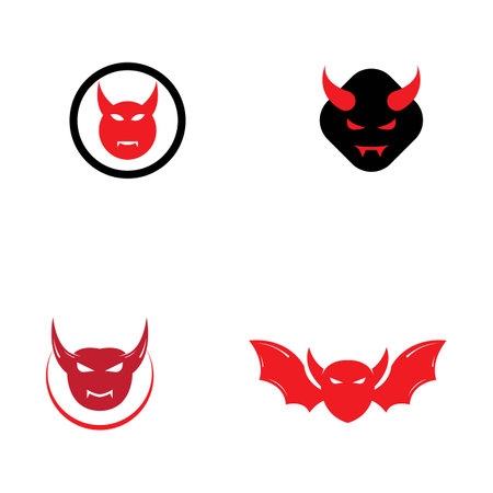 Devil horn Vector icon design illustration logo Templateのイラスト素材