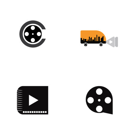 abstract film symbol and images illustrationのイラスト素材