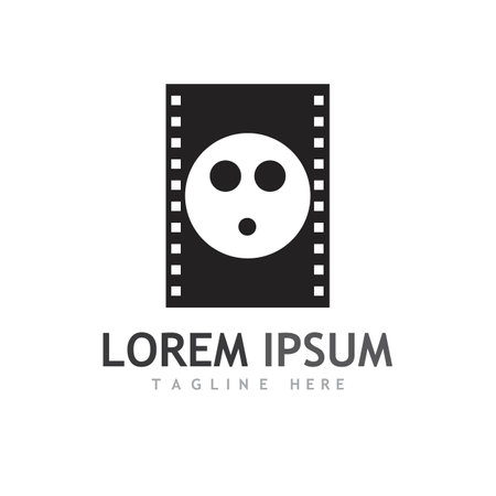 abstract film symbol and images illustrationのイラスト素材