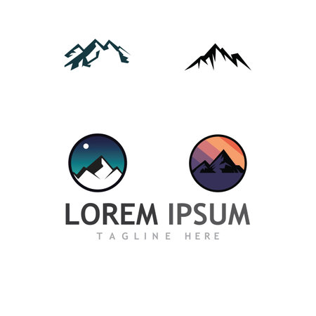 Mountain icon Logo Template Vector illustration designのイラスト素材