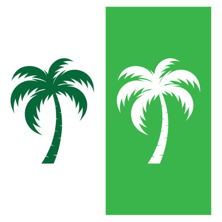 Palm tree summer logo template vector illustrationのイラスト素材