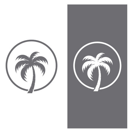 Palm tree summer logo template vector illustrationのイラスト素材