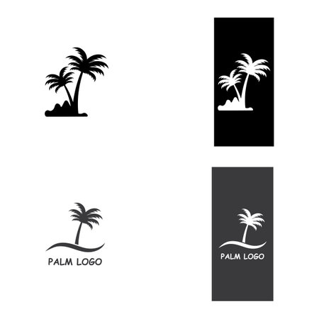 Palm tree summer logo template vector illustrationのイラスト素材