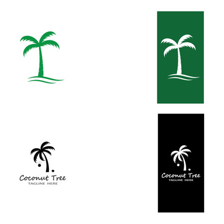 Palm tree summer logo template vector illustrationのイラスト素材