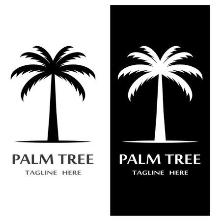 Palm tree summer logo template vector illustrationのイラスト素材