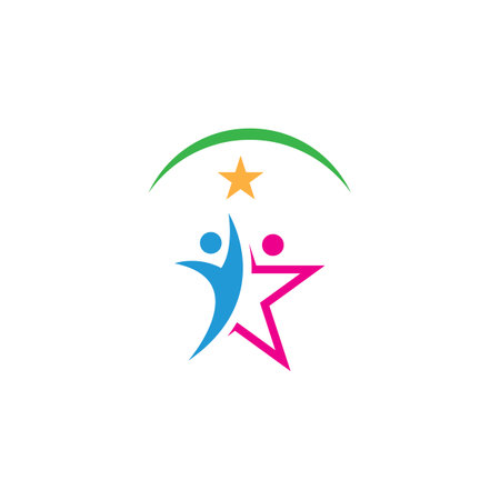 people star logo and symbolのイラスト素材