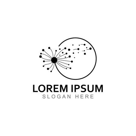 Dandelion flower logo and symbol vector designのイラスト素材