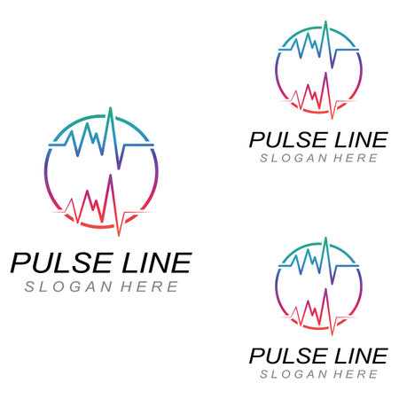 Pulse line or medical wave. Logo design concept vectorのイラスト素材