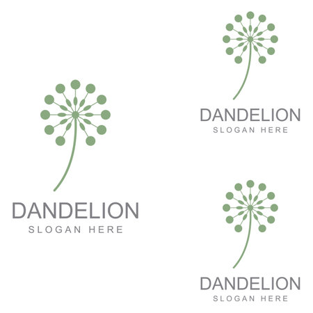 Dandelion flower logo and symbol vector designのイラスト素材