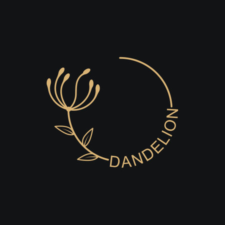 Dandelion flower logo and symbol vector designのイラスト素材