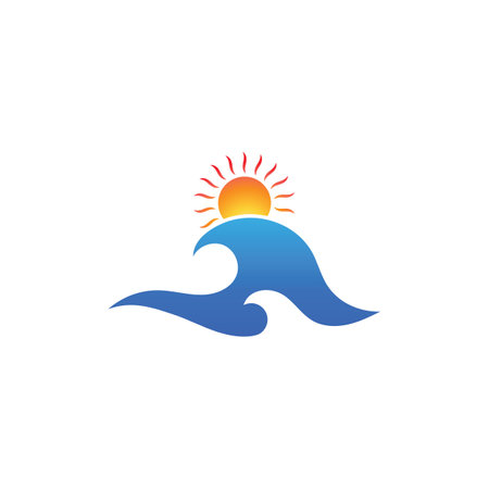Water wave icon vector illustration design logoのイラスト素材