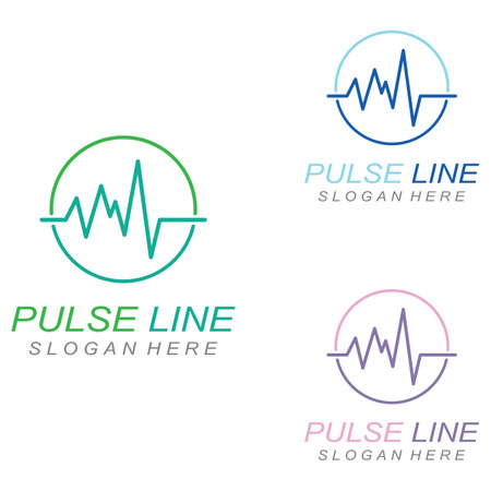 Pulse line or medical wave. Logo design concept vectorのイラスト素材