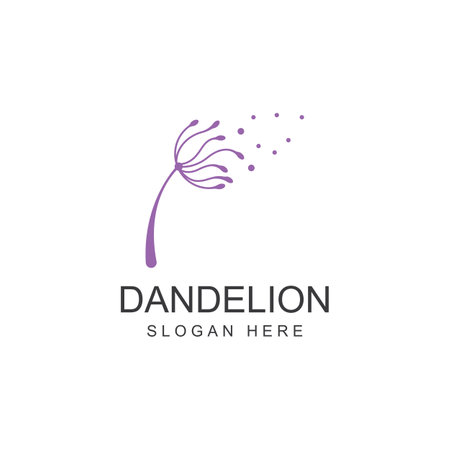 Dandelion flower logo and symbol vector designのイラスト素材