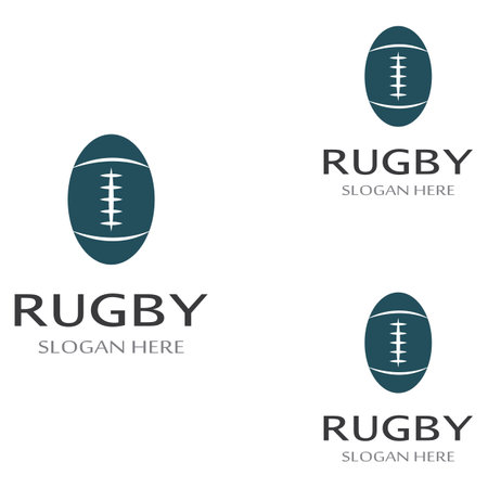 Rugby ball logo. Using vector illustration design concept.Can be used for sports logos and a team logoのイラスト素材