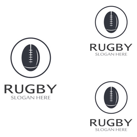 Rugby ball logo. Using vector illustration design concept.Can be used for sports logos and a team logoのイラスト素材