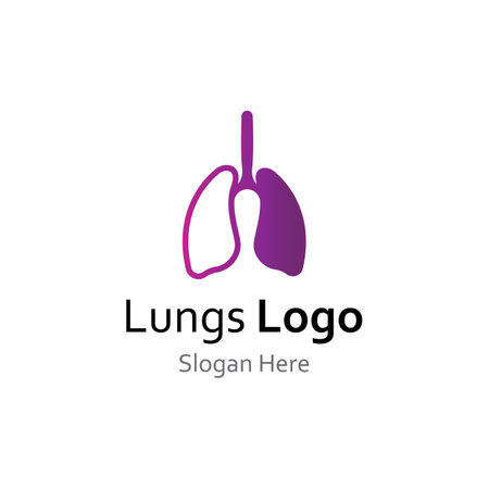 Lungs health and lungs care logo icon vectorのイラスト素材