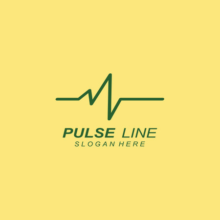 Pulse line or medical wave. Logo design concept vectorのイラスト素材