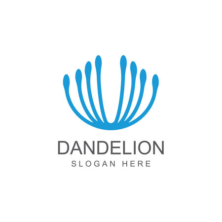 Dandelion flower logo and symbol vector designのイラスト素材