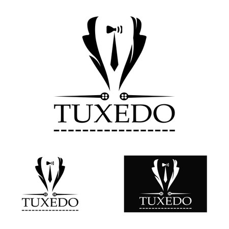 Tuxedo icon and logo for menswear , design templateのイラスト素材