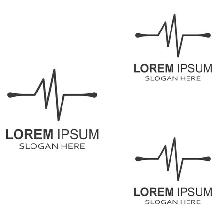Pulse line or medical wave. Logo design concept vectorのイラスト素材