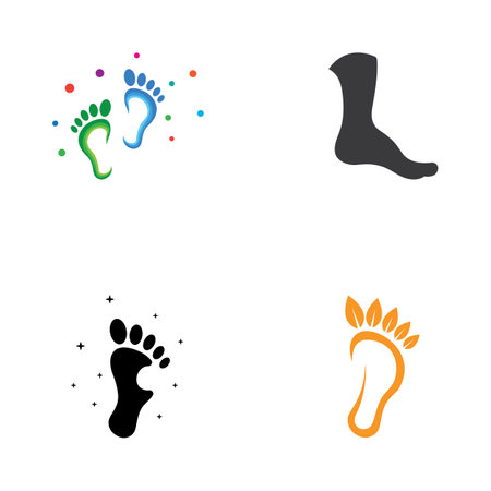 footprints,foot care,and footstep, logo images illustrationのイラスト素材