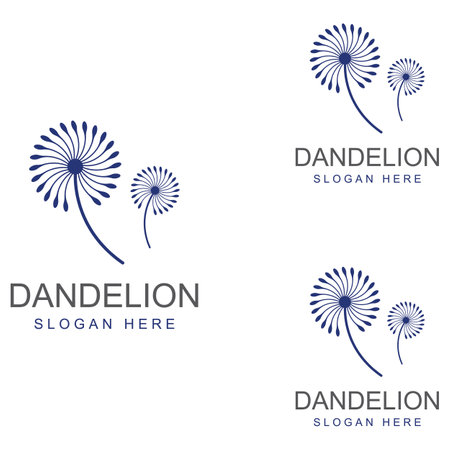 Dandelion flower logo and symbol vector designのイラスト素材