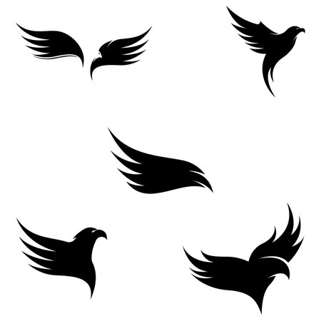 Falcon Eagle Bird logo and symbol illustrationのイラスト素材
